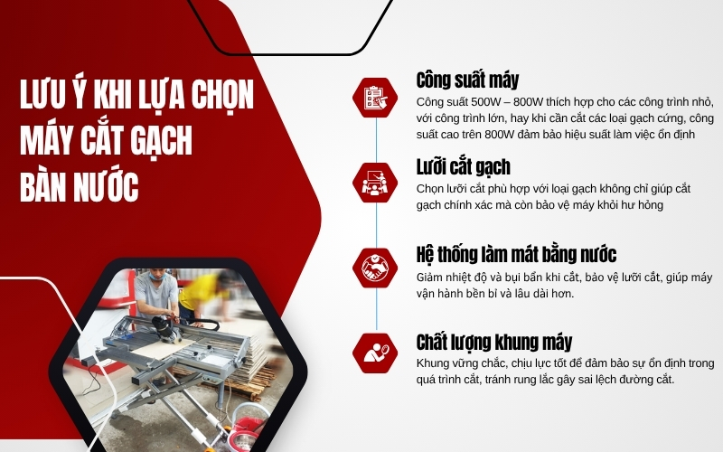 Lưu ý khi lựa chọn Máy Cắt Gạch Bàn Nước