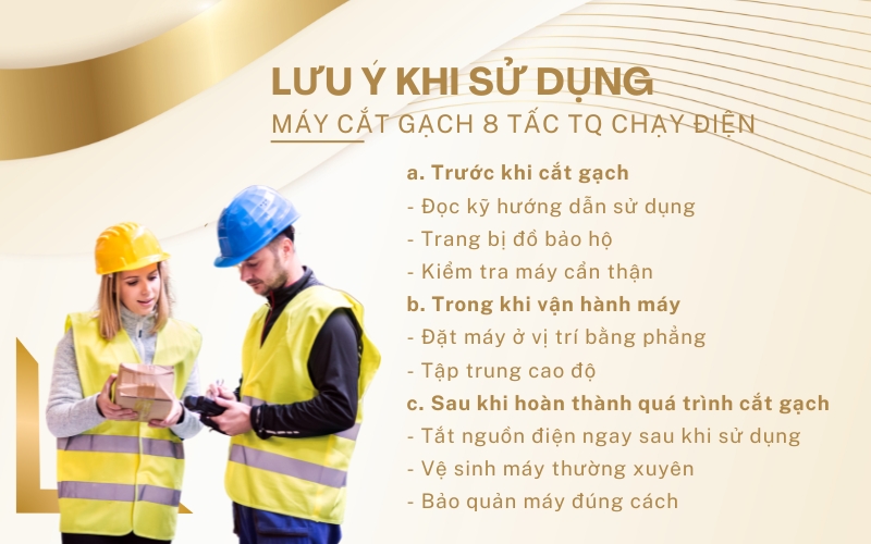 Lưu ý khi sử dụng Máy cắt gạch 8 tấc TQ chạy điện