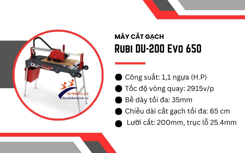 Máy cắt gạch Rubi DU-200 Evo 650 