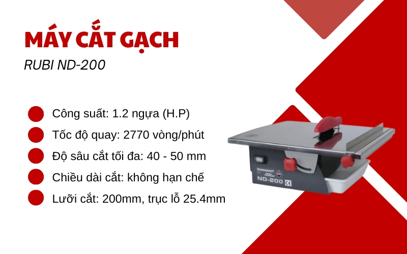 Máy cắt gạch Rubi ND-200