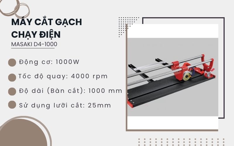 Máy cắt gạch chạy điện Masaki D4-1000