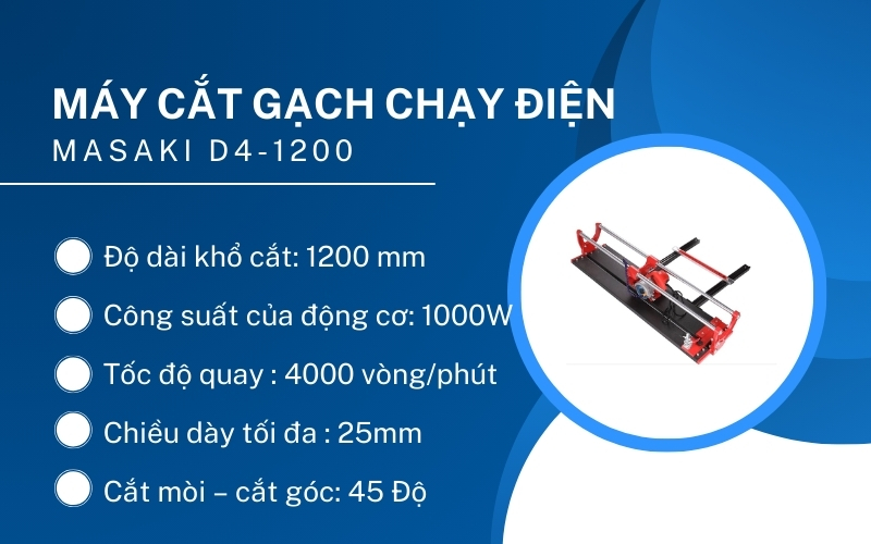 Máy cắt gạch chạy điện MASAKI D4-1200