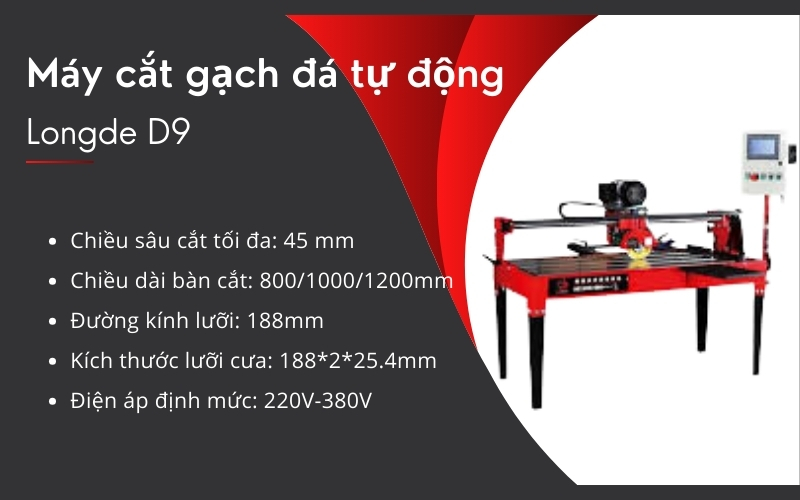 Máy cắt gạch đá tự động Longde D9