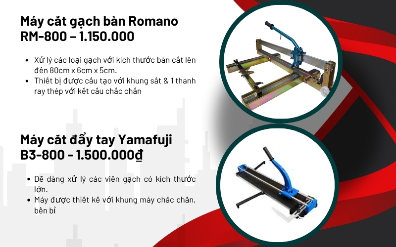 Máy cắt gạch đẩy tay chưa đến 2 triệu đồng