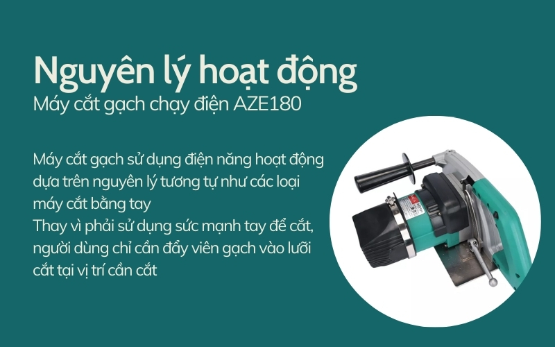 Nguyên lý hoạt động của Máy cắt gạch chạy điện AZE180