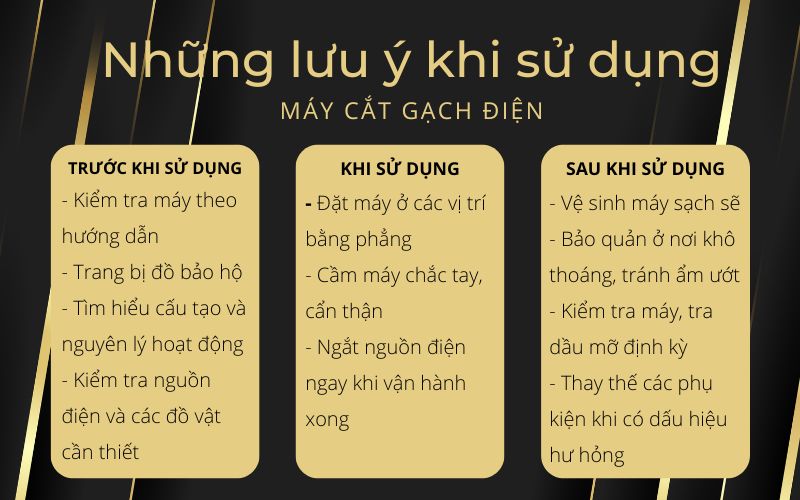 Những lưu ý khi sử dụng máy cắt gạch điện