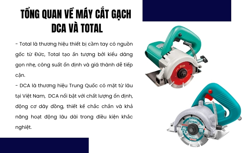 Tổng quan về máy cắt gạch DCA Và Total