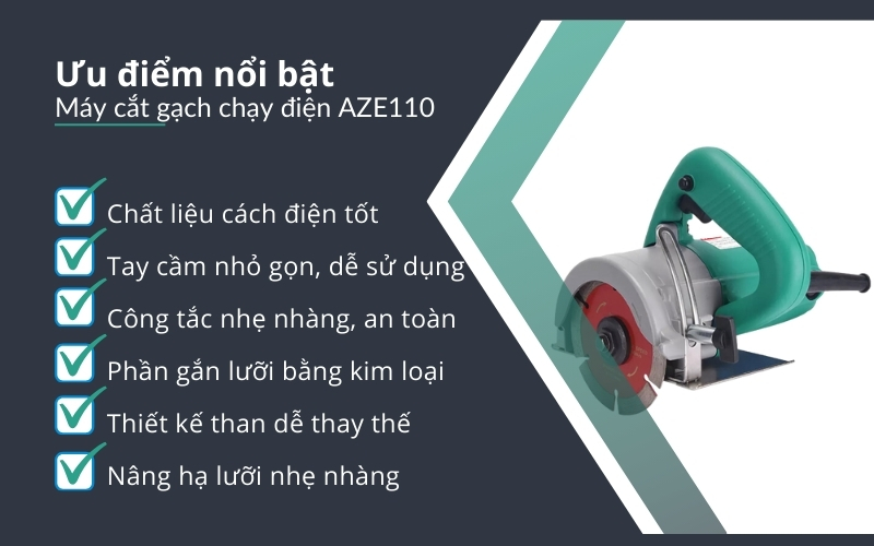 Ưu điểm nổi bật của Máy cắt gạch chạy điện AZE110