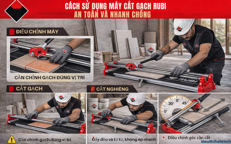 Cách sử dụng máy cắt gạch Rubi an toàn và nhanh chóng