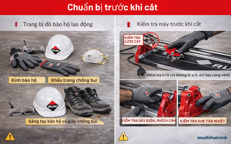 Chuẩn bị trước khi cắt