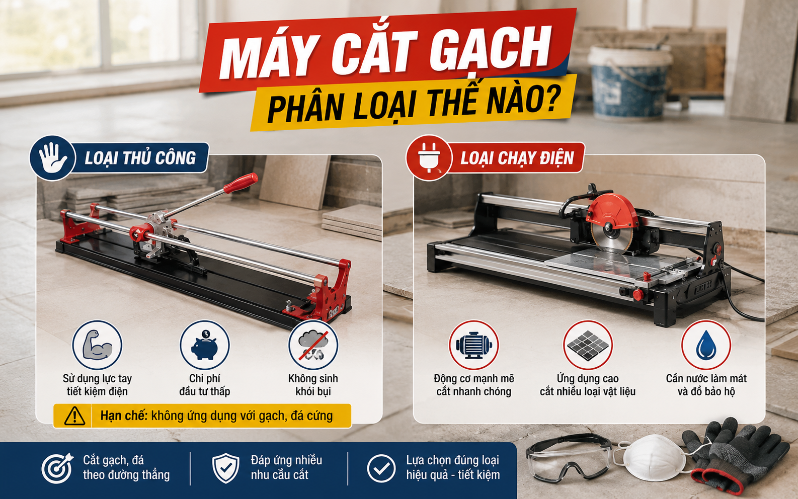 Máy cắt gạch phân loại thế nào?