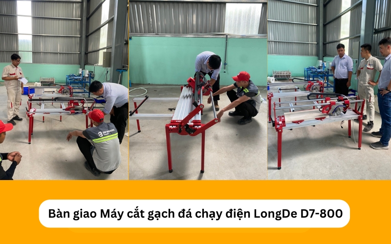 Bàn giao máy cắt gạch chạy điện LongDe D7-800