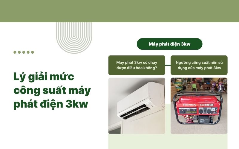 Lý giải mức công suất máy phát điện 3kw