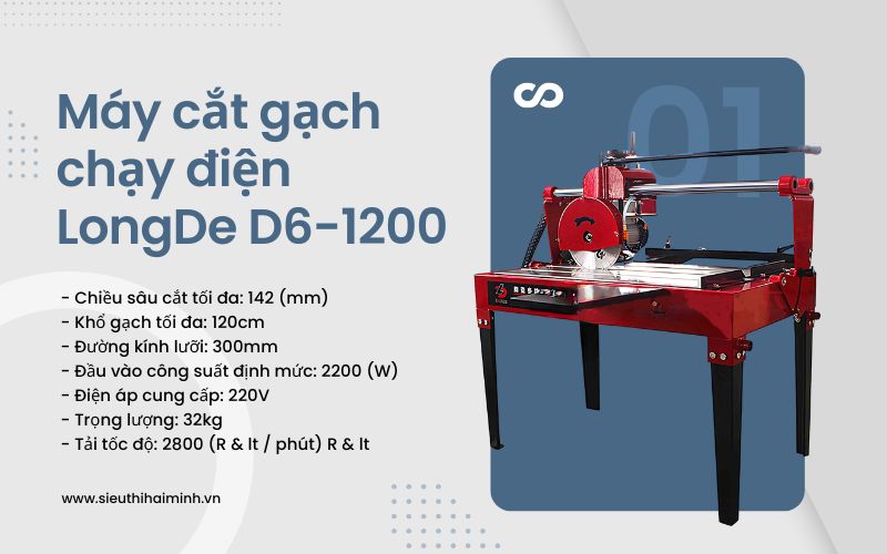 Đặc điểm vượt trội của máy cắt gạch chạy điện LongDe D6-1200