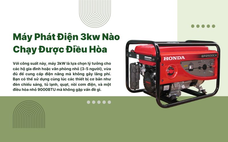 Máy Phát Điện 3kw Nào Chạy Được Điều Hòa