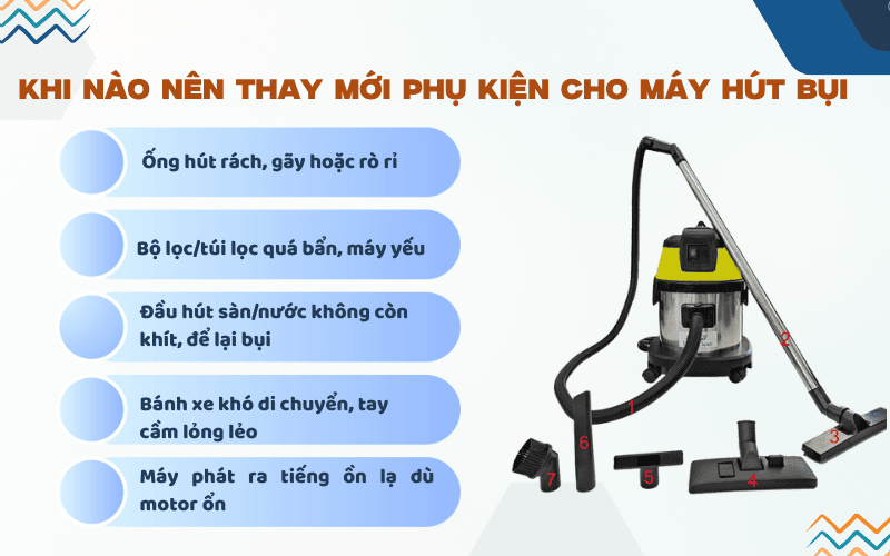 Khi nào nên thay mới phụ kiện cho máy hút bụi