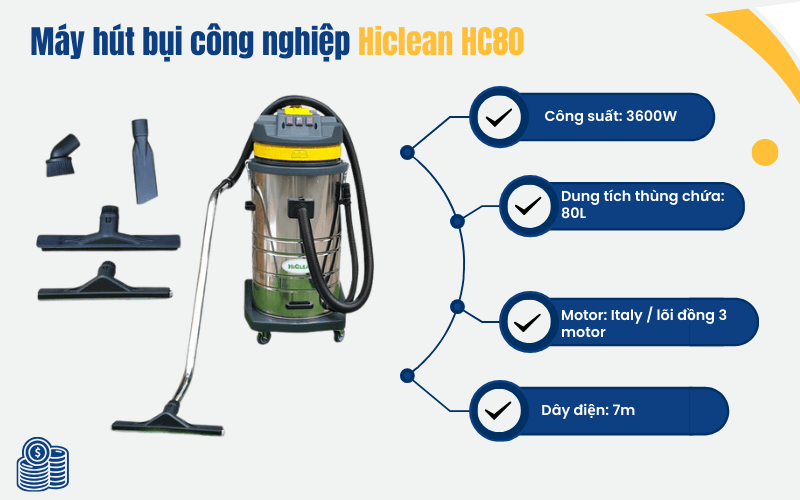 Máy hút bụi công nghiệp Hiclean HC80