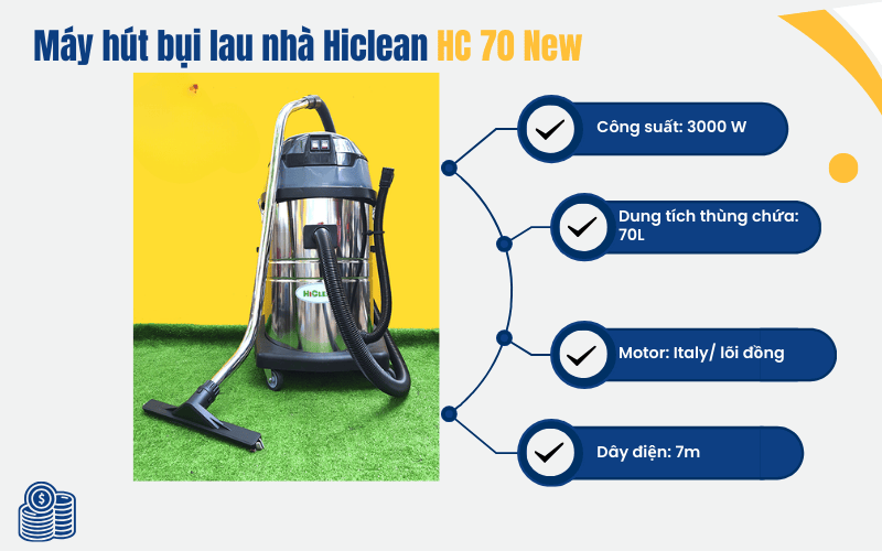 Máy hút bụi lau nhà Hiclean HC 70 New