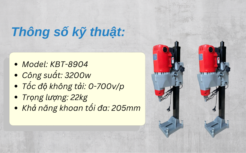 Máy khoan rút lõi bê tông KBT-8904