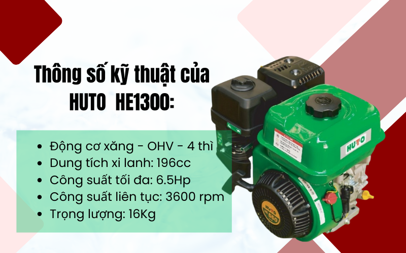 Thông số kỹ thuật của HUTO  HE1300