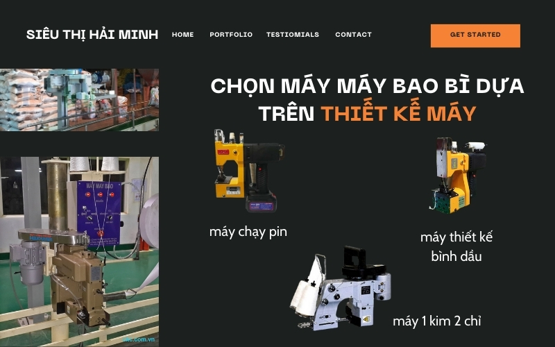 Chọn máy may bao dựa trên thiết kế máy