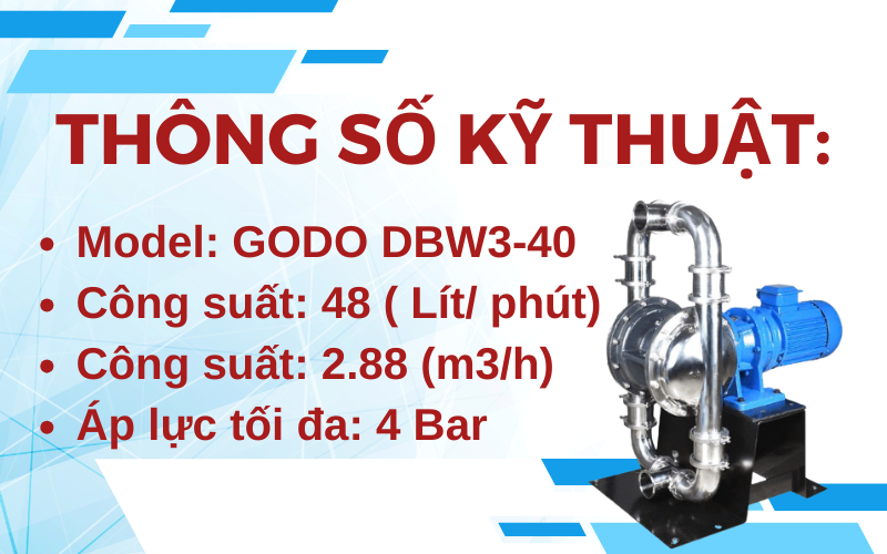 Bơm màng điện thực phẩm GODO DBW3-40