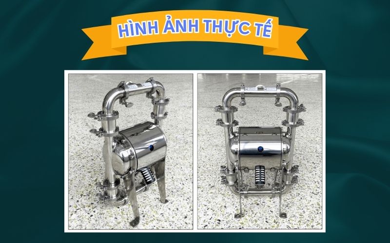 HÌNH ẢNH THỰC TẾ bơm màng thực phẩm khí nén GODO QBW3-50 