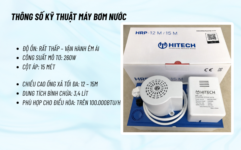 Máy bơm nước ngưng điều hòa HRP-15M ( đẩy cao 15 mét)