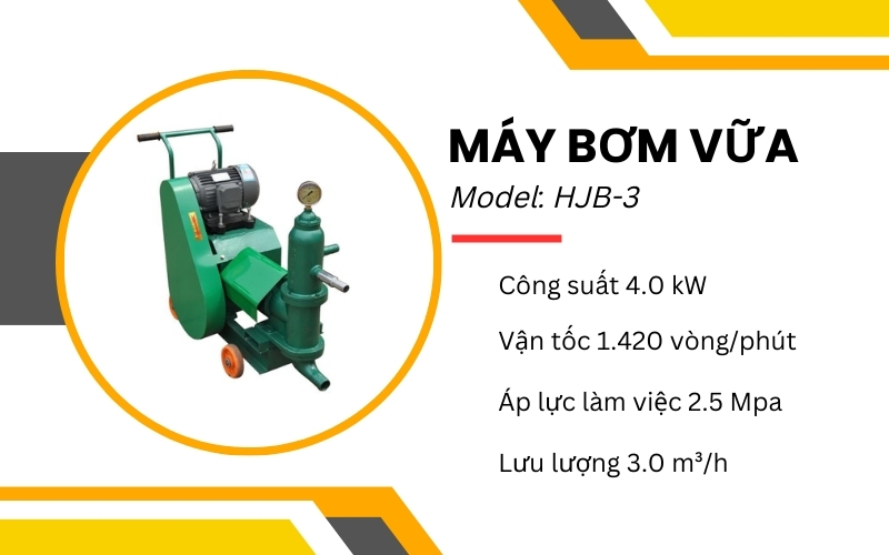 Máy bơm vữa HJB-3 chính hãng tại Hải minh