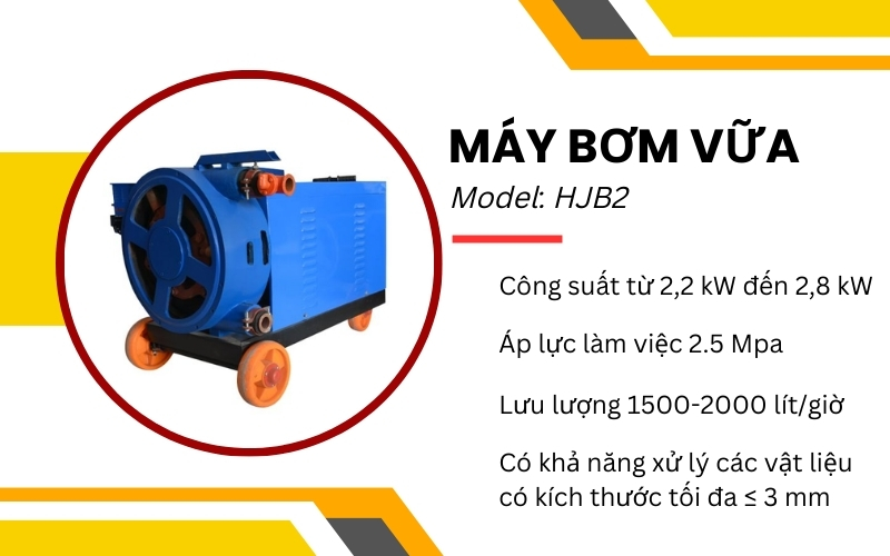 Máy bơm vữa xi măng áp lực cao HJB2 giá tốt tại Hải minh