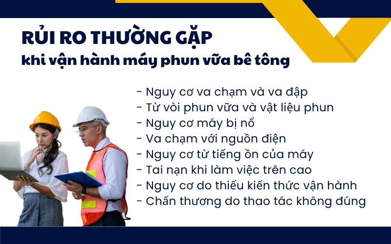 Rủi ro thường gặp khi vận hành máy phun vữa bê tông