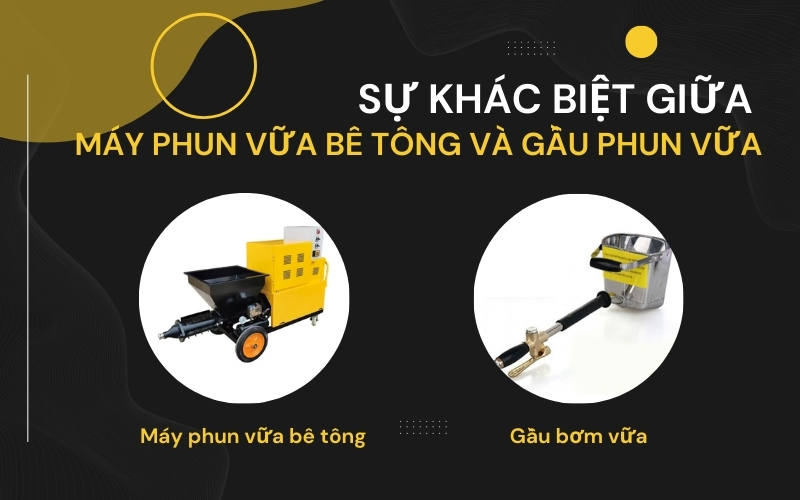 Sự khác biệt giữa máy phun vữa bê tông và gầu phun vữa