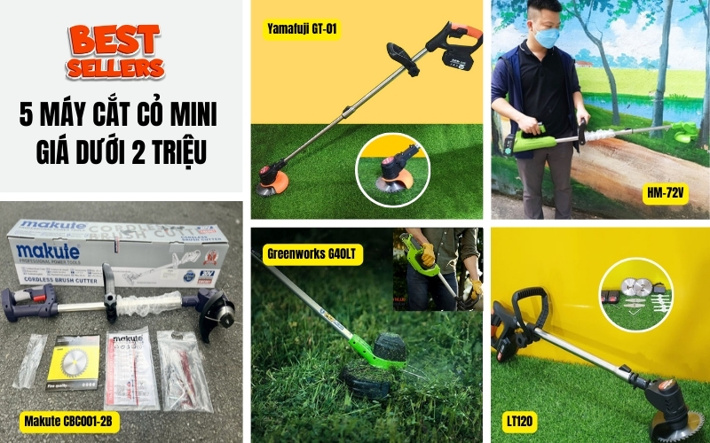 5 máy cắt cỏ mini giá dưới 2 triệu bán chạy