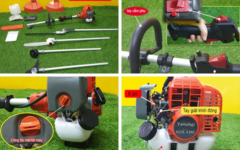 Các chi tiết của Máy cắt cỏ đa năng Yamafuji G35 4 trong 1