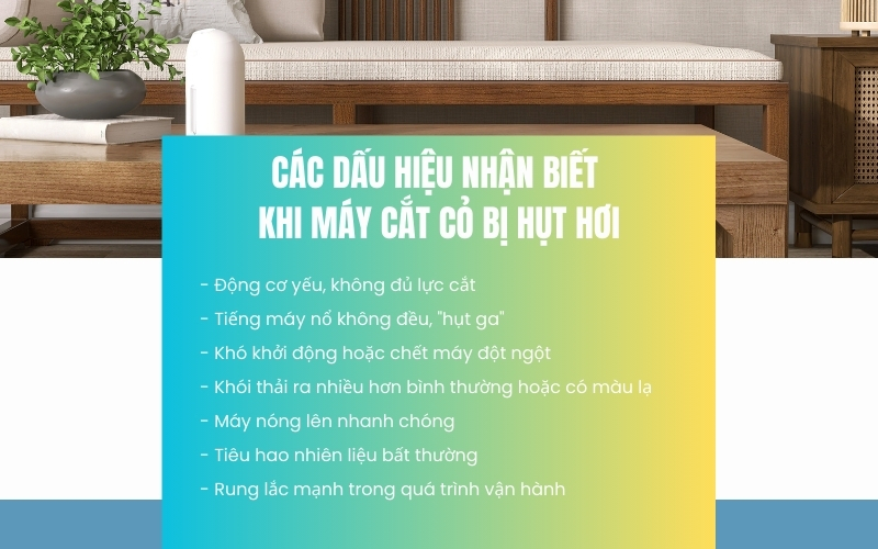 Các dấu hiệu nhận biết khi máy cắt cỏ bị hụt hơi