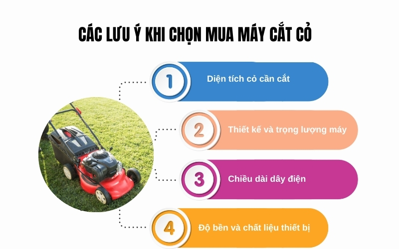 Các lưu ý khi chọn mua máy cắt cỏ
