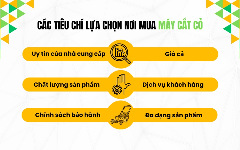 Các tiêu chí lựa chọn nơi mua máy cắt cỏ