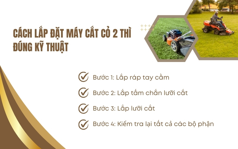 Cách lắp đặt máy cắt cỏ 2 thì đúng kỹ thuật