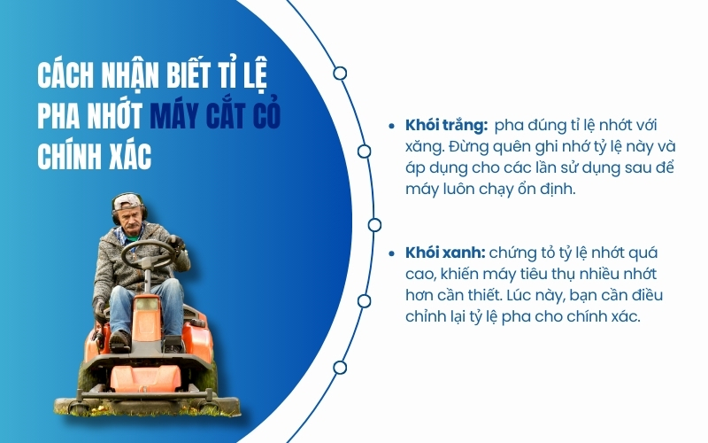 Cách nhận biết tỉ lệ pha nhớt máy cắt cỏ chính xác