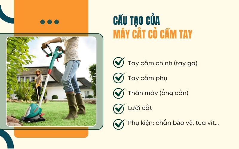 Cấu tạo của máy cắt cỏ cầm tay