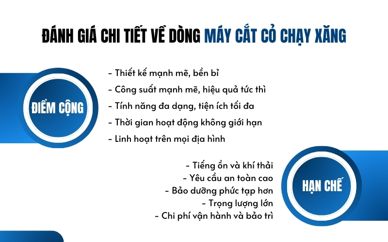 Đánh giá chi tiết về dòng máy cắt cỏ chạy xăng