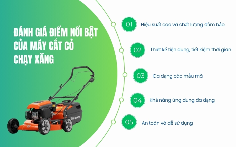 Đánh giá điểm nổi bật của máy cắt cỏ chạy xăng