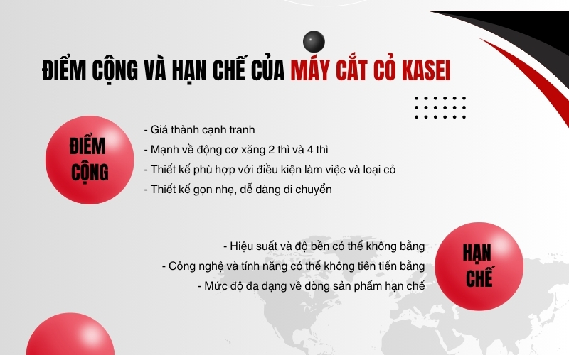 Điểm cộng và hạn chế của máy cắt cỏ Kasei
