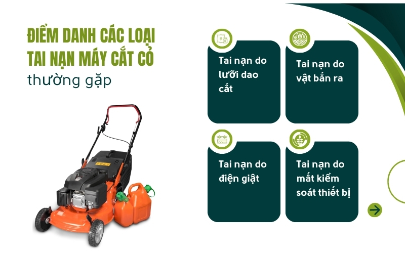 Điểm danh các loại tai nạn máy cắt cỏ thường gặp