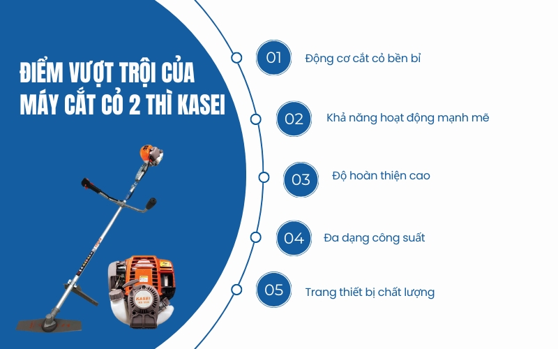 Điểm vượt trội của máy cắt cỏ 2 thì Kasei