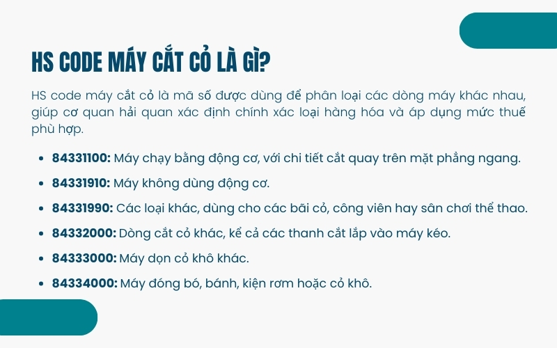 HS code máy cắt cỏ là gì?