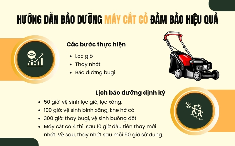 Hướng dẫn bảo dưỡng máy cắt cỏ đảm bảo hiệu quả