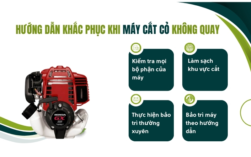 Hướng dẫn khắc phục khi máy cắt cỏ không quay