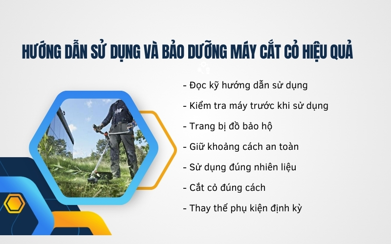 Hướng dẫn sử dụng và bảo dưỡng máy cắt cỏ hiệu quả