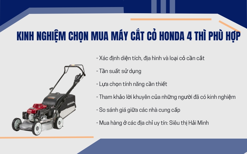 Kinh nghiệm chọn mua máy cắt cỏ Honda 4 thì phù hợp